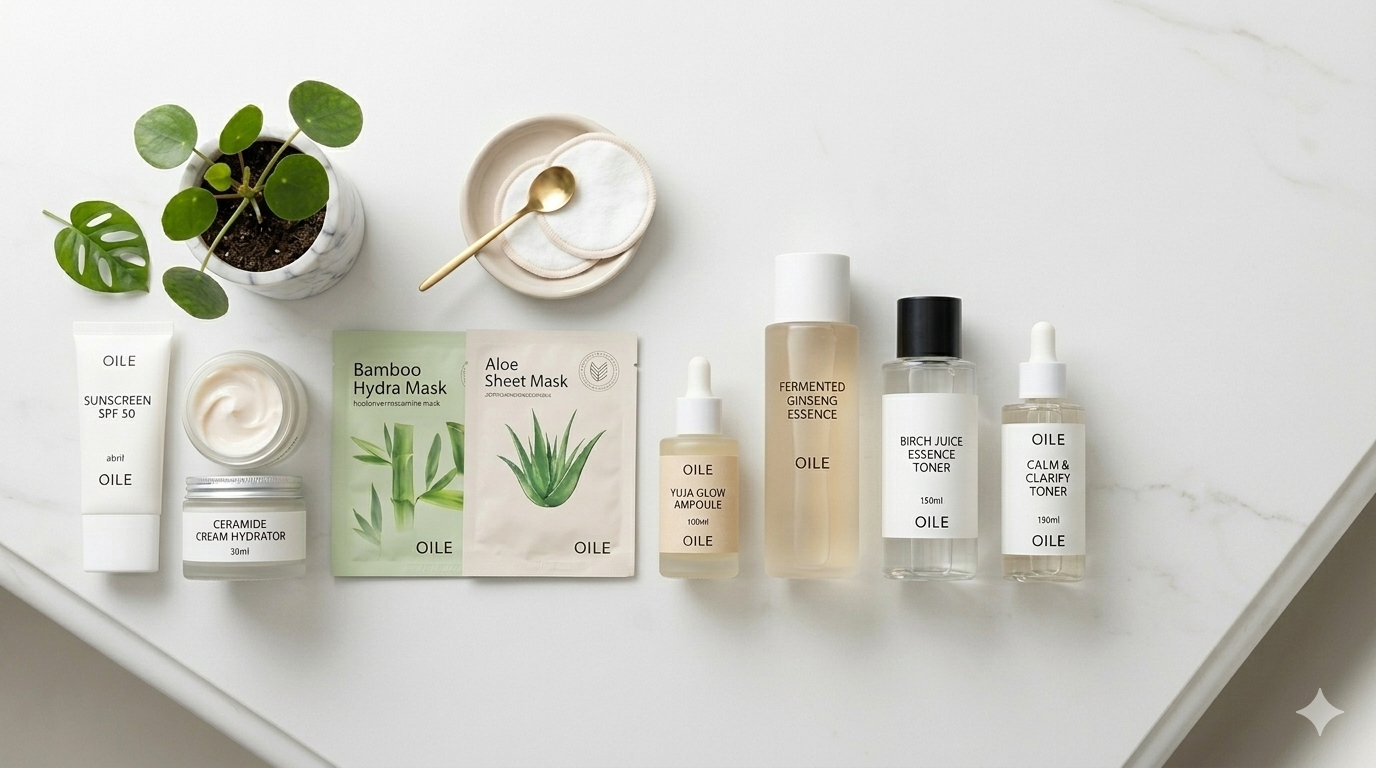 productos de skincare coreano utilizados en una rutina K-Beauty