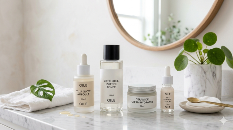 productos utilizados en una rutina de skincare coreana estilo k-beauty